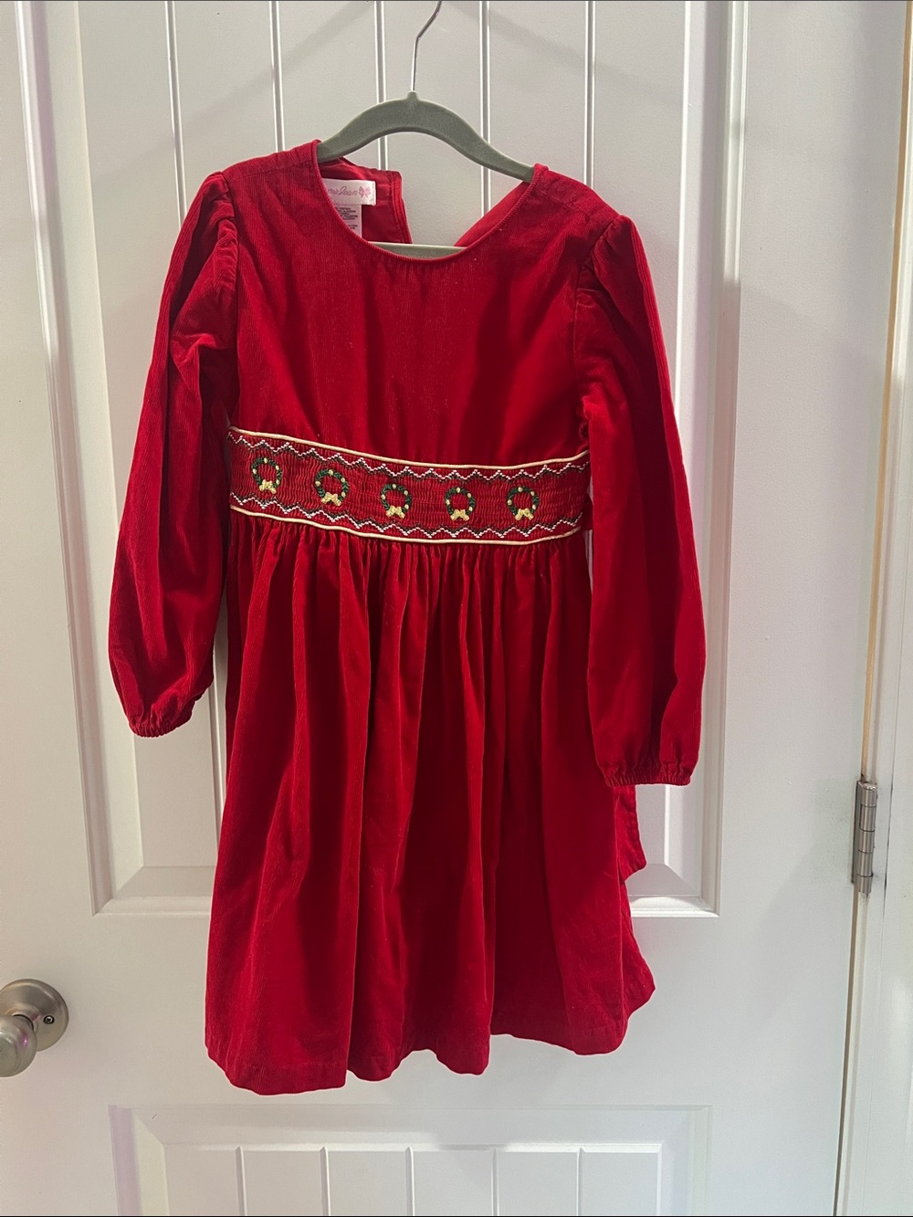 Bonnie Jean Red Smocked Velvet Holiday Dress